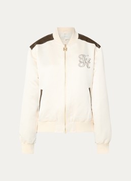 Fifth House Dames Micca bomberjack met logoborduring in de kleur Creme