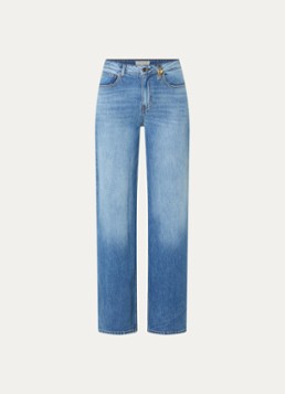 Fifth House Dames Mary Jane high waist straight leg jeans met lichte wassing in de kleur Indigo