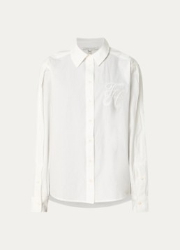 Fifth House Dames Mya oversized blouse met logoborduring in de kleur Wit
