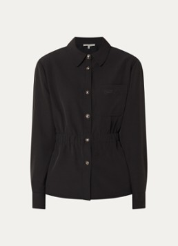 Fifth House Dames Peggi blouse met borstzak in de kleur Zwart