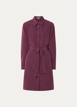Fifth House Dames Peggi midi blousejurk met strikceintuur in de kleur Donkerrood