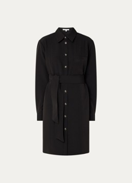 Fifth House Dames Peggi midi blousejurk met strikceintuur in de kleur Zwart