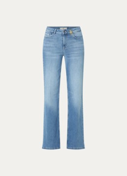 Fifth House Dames Prya high waist wide leg jeans met lichte wassing in de kleur Indigo