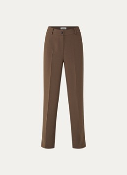 Modström Dames Gale high waist straight fit pantalon met steekzakken en persplooi in de kleur Khaki