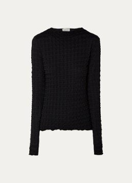 Modström Dames Kimora longsleeve met structuur in de kleur Zwart