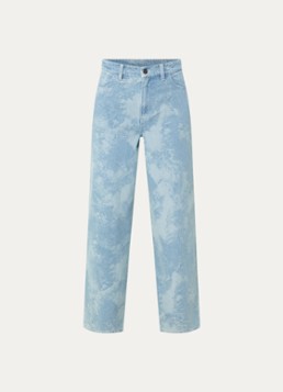 Modström Dames Newland high waist wide leg jeans met jacquard dessin in de kleur Indigo