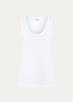 Modström Dames Igor tanktop met ribstructuur in de kleur Wit
