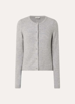 Modström Dames Tree fijngebreid vest in alpaca wolblend in de kleur Grijsmele