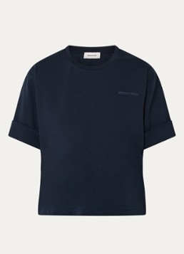 Modström Dames T-shirt met logo in de kleur Donkerblauw