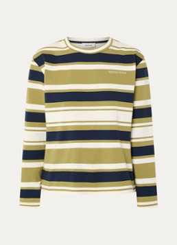 Modström Dames Urban long sleeve met streepprint in de kleur Mosgroen