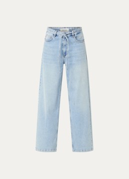 Modström Dames Isolde high waist straight leg jeans met strikceintuur in de kleur Indigo