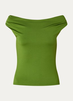 Modström Dames Hima off shoulder top in de kleur Groen