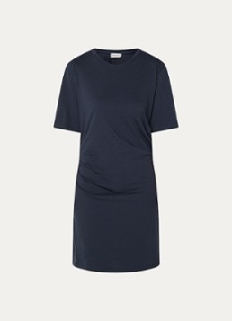 Modström Dames Brazil mini jurk van katoen met plooidetail in de kleur Blauwgrijs