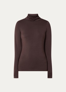 Modström Dames Tanner longsleeve met col in de kleur Donkerbruin