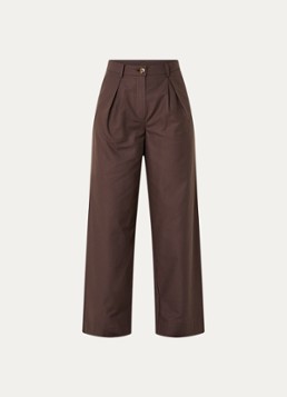 Modström Dames Tore high waist wide fit pantalon met steekzakken in de kleur Donkerbruin