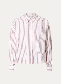 Modström Dames Dilan blouse met split en streepprint in de kleur Bordeauxrood