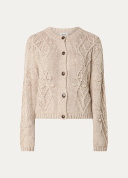 Modström Dames Dahlia grofgebreid vest met ronde hals in de kleur Beige