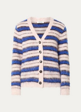 Modström Dames Ditlev grofgebreid vest in wolblend in de kleur Blauw