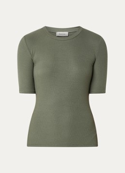Modström Dames T-shirt met in de kleur Olijfgroen