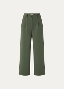 Modström Dames Gale loose fit pantalon met steekzakken in de kleur Olijfgroen