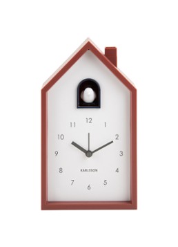 Karlsson Modern Cuckoo wekker Roodbruin - Deal