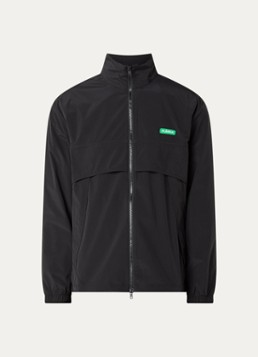 FLÂNEUR Heren Badge jack met steekzakken en logo in de kleur Zwart, maat: XL
