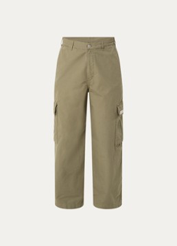 FLÂNEUR Heren Wide fit cargobroek met steekzakken in de kleur Lichtgroen, maat: 34