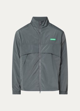 FLÂNEUR Heren Badge jack met logo en steekzakken in de kleur Olijfgroen, maat: L