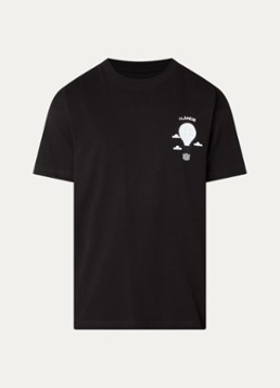 FLÂNEUR Heren Balloon T-shirt met logo- en backprint in de kleur Zwart, maat: S