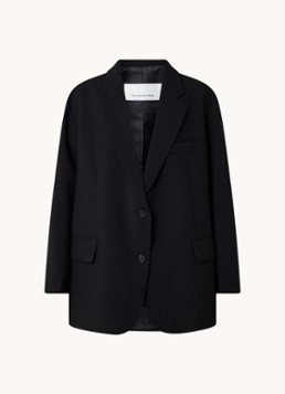 The Frankie Shop Dames Bea oversized blazer met klepzakken in de kleur Zwart, maat: XXS
