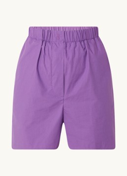 The Frankie Shop Dames Liu high waist wide fit korte broek met elastische band in de kleur Paars, maat: M