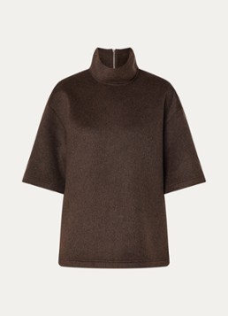 The Frankie Shop Dames Delancey fijngebreide top met halve rits in de kleur Bruin, maat: XS