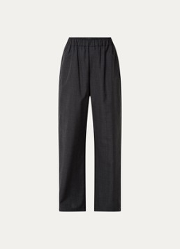 The Frankie Shop Dames Baxter high waist wide fit pantalon in wolblend met ruitdessin in de kleur Antraciet, maat: M