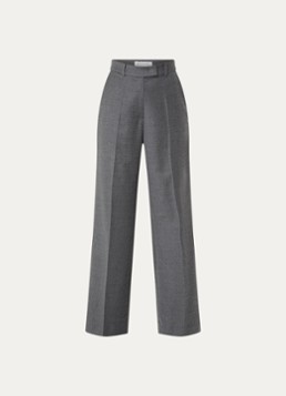 The Frankie Shop Dames Brickell high waist wide fit pantalon in scheerwolblend met steekzakken in de kleur Grijsmele, maat: XS