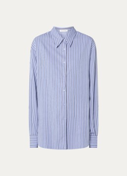 The Frankie Shop Dames Peri oversized blouse met streepprint in de kleur Lavendel, maat: L