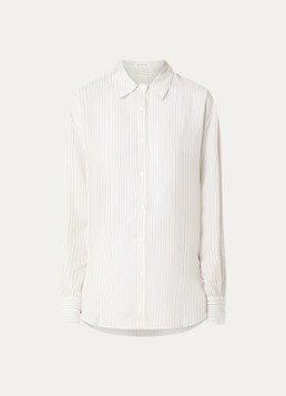 The Frankie Shop Dames Peri semi-transparante blouse met streepprint in de kleur Gebroken wit, maat: S