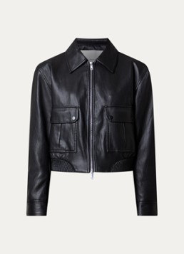 The Frankie Shop Dames Jack van imitatieleer met klepzakken in de kleur Zwart, maat: XS