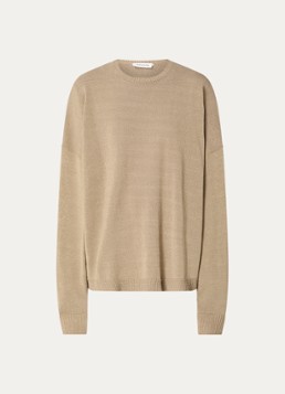 The Frankie Shop Dames Basel oversized grofgebreide trui met ronde hals in de kleur Beige, maat: XS