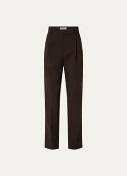 The Frankie Shop Dames Bea high waist straigh fit pantalon met steekzakken in de kleur Donkerbruin, maat: S