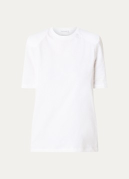 The Frankie Shop Dames Carrington T-shirt met schoudervulling in de kleur Wit, maat: L