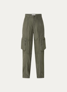 The Frankie Shop Dames Kelly high waist loose fit cargobroek met ritszakken in de kleur Legergroen, maat: XS