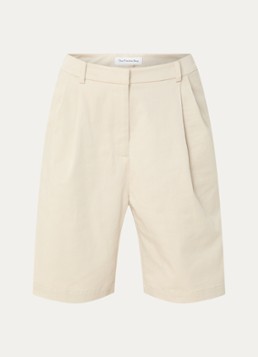 The Frankie Shop Dames Marfa high waist wide fit korte broek met steekzakken in de kleur Beige, maat: M