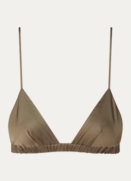The Frankie Shop Dames Nina bralette van satijn in de kleur Olijfgroen, maat: S