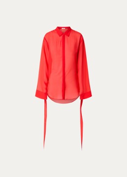 The Frankie Shop Dames Verlin semi-transparante blouse in de kleur Rood, maat: XS