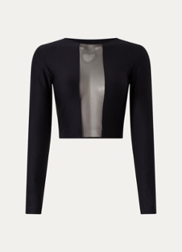 Sarda Dames Chalmers crop top met details van mesh in de kleur Zwart