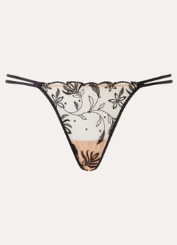 Sarda Dames Shay string van mesh met borduring in de kleur Zwart