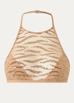 Sarda Dames Milhon bralette van mesh met pailletten in de kleur Beige