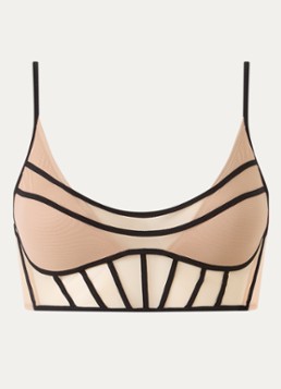 Sarda Dames Yulimar voorgevormde bralette met overlay van mesh in de kleur Beige