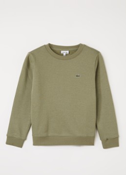 Lacoste Jongens Sweater met logoborduring in de kleur Lindegroen, maat: 16J=176