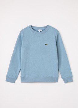 Lacoste Jongens Sweater met logoborduring in de kleur Lichtblauw, maat: 16J=176